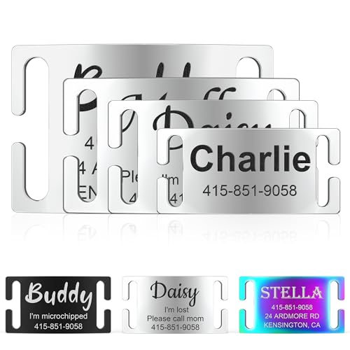 GISUREY Hundemarke mit Gravur Personalisiert Silber