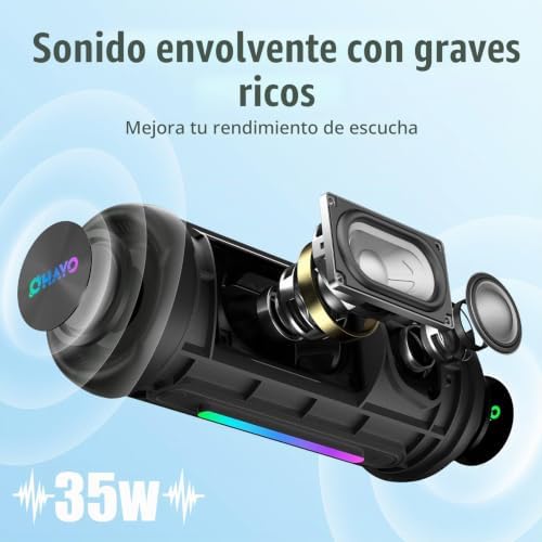 Miniatura 3 de OHAYO X10 MAX Altavoz Bluetooth 35W IPX7 con Audio Sin Pérdidas