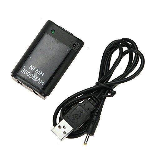 3600mah Rechargeable Battery Pack USB Charger Cable for Xbox360 Controller Video Games