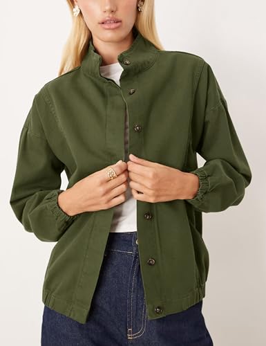 Women's Denim Jacket Long Sleeve Oversized Jean Jacket Button Down Shirt Trendy Fashion Clothes3