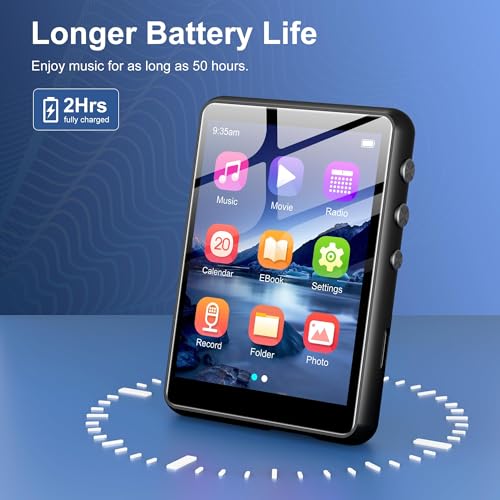 Image of SWOFY 128GB MP3 Player with Bluetooth 5.4, M4 Music Player with 2.4 inch Touch Screen, Portable HiFi Lossless Sound with FM Radio, E-Book, Voice Recording, for Travel, Gym, Hiking, Sports Running