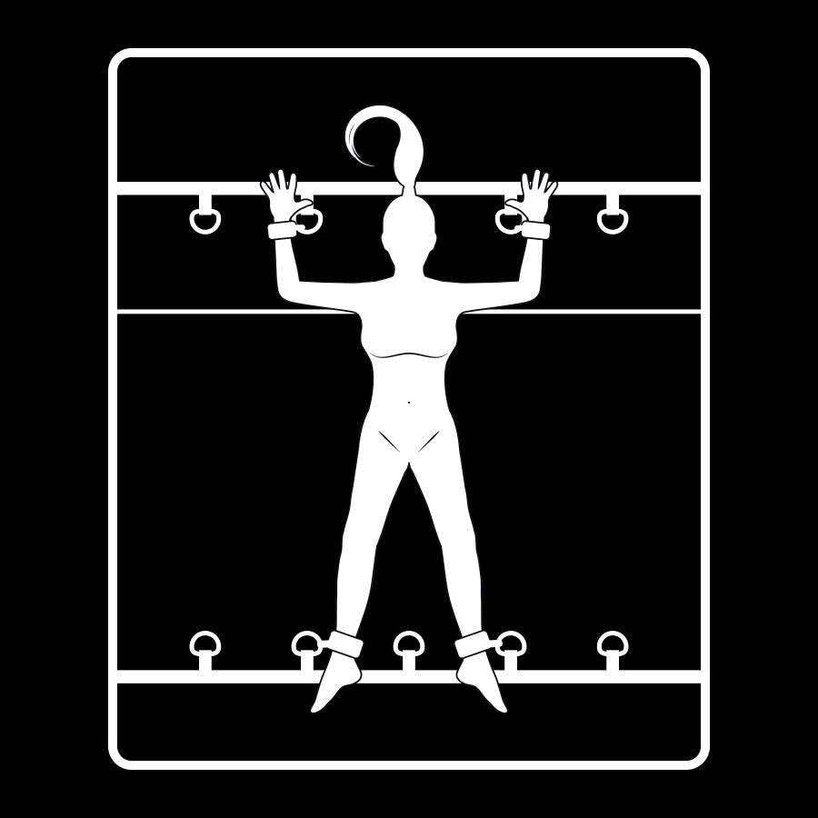 Bettfessel-Set – Luxus Bondage Set mit Hand- & Fußfesseln aus veganem Leder & Neopren – Verstellbares BDSM Bettband für Anfänger & Fortgeschrittene – Matratzen-Komplettsystem