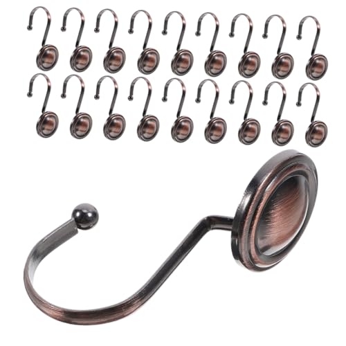PRETYZOOM 24pcs Heavy Duty Rustic Shower Curtain Rings for Farmhouse Style Bathrooms Easy Installation Durability