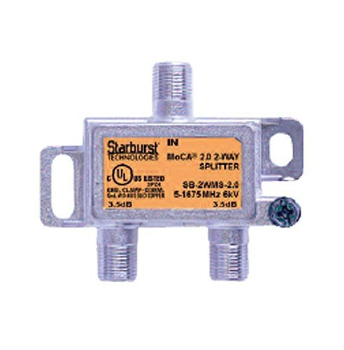 2-Way Coax Splitter Horizontal SB-2WMS-2.0 MOCA 2.0 CATV FIOS Verizon Frontier Compatible