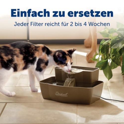 PetSafe Ersatz-Aktivkohlefilter für PetSafe Drinkwell Trinkbrunnen Premium, Sauberes Trinkwasser für Hunde und Katzen, 3er-Pack