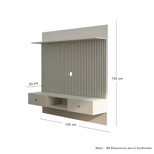 Image of Bniture TV Unit for Living Room Bedroom Unit Frosty White Upto 30 to 65 Inch Cabinet Base Mount, with Storage, Ideal for TV