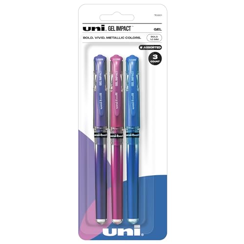 Uniball Signo Gel Impact bolígrafos gel metálicos 3 pack miniatura 1