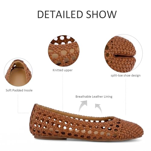 Image of VBDB Mesh Ballet Flats for Women Split Toe Tabi Flats Wide Width Mesh Flats Low Heel Casual Ballerina Comfortable 2026 Spring Summer Shoes