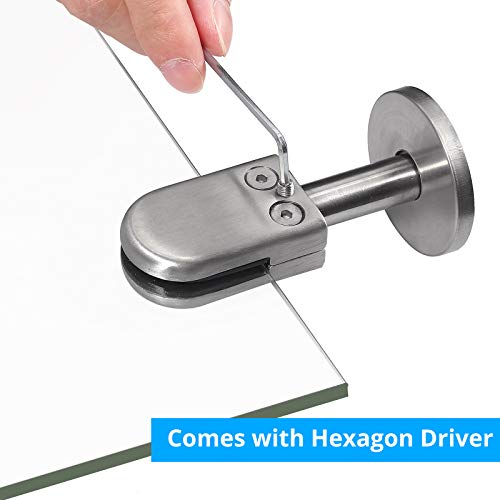 Proster 4 STÜCKE Edelstahl 304 Glasklemme S Größe Unterstützt 6-8 mm Dickes Glas mit 40mm Stützhalterung für Bodenmontage Bodenmontage Treppengeländer Balustradengeländer