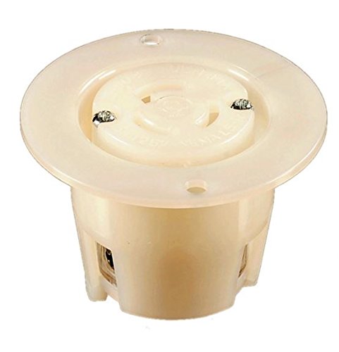 NEMA L5-15 Locking Flanged Outlet, 15A 125V AC, 2 Pole 3 Wire, cUL