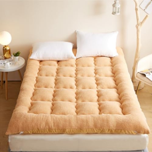 Colchón plegable portátil para dormitorio, material de terciopelo, futón de invierno, almohadilla enrollable para dormir