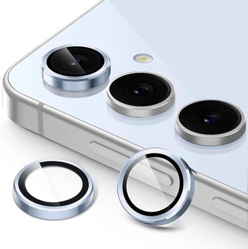 Image of Skinomi Camera Lens Protector Compatible with Samsung Galaxy S24 plus 5G [Anti-Scratch] Premium Tempered Glass Film Aluminum Alloy Lens Ring Cover - Sierra Blue