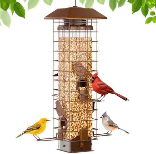 Squirrel-Proof Metal Bird Feeder with Removable Base, Weight-Acti...