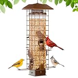GAINSEN Squirrel-Proof Metal Bird Feeder with Removable...