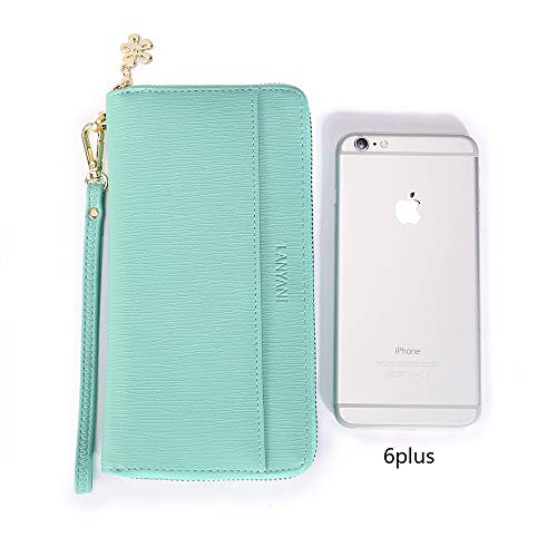 Lanyani Women Soft Vegan leather Wallet RFID Blocking Phone Wristlet Clutch With Strap4