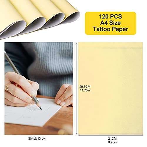 image for Acejoz 120 Sheets Tattoo Transfer Paper, Stencil Paper for Tattooing, 
