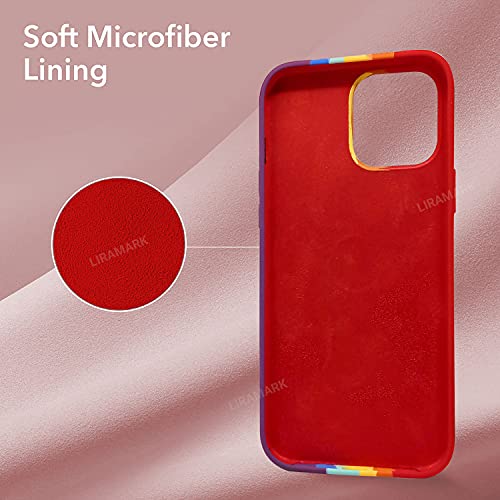 Image of LIRAMARK Liquid Silicone Soft Back Cover Case for Apple iPhone 13 Mini (5.4 Inch) (Rainbow)