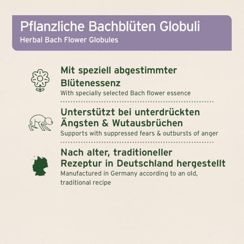 AniForte Cherry Plum Globuli Gelassenheit für Hunde, Katzen, Haustiere - Bachblüten zur Beruhigung bei unterdrückten Ängsten, unkontrollierten Reaktionen und Unruhe