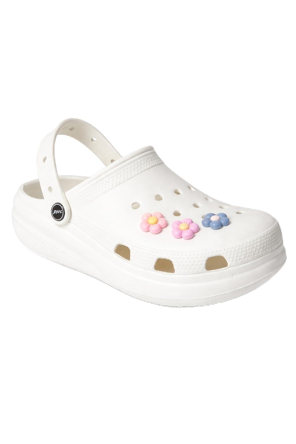 Women’s Lightweight Clogs | Soft EVA Slip-On Sandals with Back Strap | Breathable Garden Shoes with Cute Flower Charms | Anti-Slip Comfort Footwear-image-23