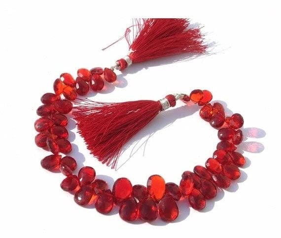 Quartz rouge pomme LKBEADS : perles briolettes facettées de qualité AAA pour bijoux d'exception