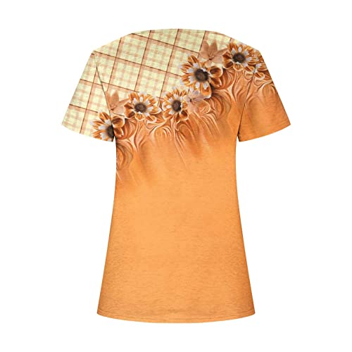 Dasayo Women's Square Neck Tops Floral Print Short Sleeve Tunic Shirt Fashion Vintage Casual Blouse Tunics Summer Outfits #TOP4