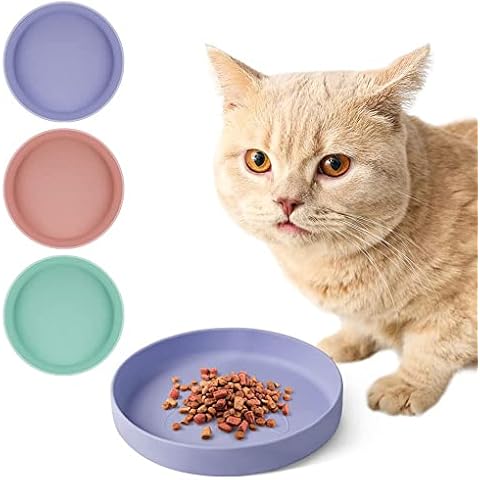 VSSHE Purple Cat Feeding Bowl, Anti-Slip Cover