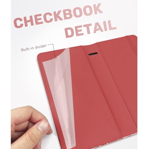 Image of Letter Checkbook Cover, RFID Blocking Checkbook, Stylish, Lightweight, Slim Durable, Multi-Functional Checkbook Holder for Personal and Business Checks (Heart)