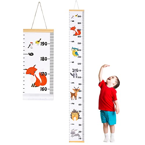 Xinzistar Messlatte Kinderzimmer Kinder Wachstum Messlatte Kind Holz Aufhängen Herrscher Wall Chart Höhe Diagramm Messleiste für Mädchen Junge Schlafzimmer Kinderzimmer (Tiere)