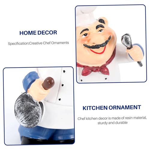 Ensemble statues dessin animé rétro de chef cuisinier pour cadeau de chef - 6