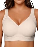 Gefyvcf Womens No Underwire Minimizer Jelly Bra Wireless Plus Size Supportive Push Up Bras Full Coverage Seamless Comfortable Bralettes T-Shirt Bras M Size