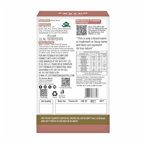 Image of Nutraj Brazil Nuts Roasted 100g Pouch | No Added Preservatives | Handpicked & Exotic | Raw & Unsalted Natural Whole