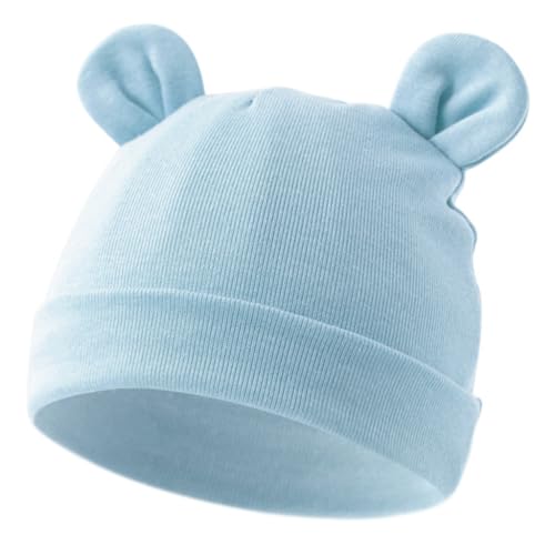 ffgguuiic Double Layer Baby Hat with Lovely Ears Designing for 0 to 2 Years Infants Toddler Unisex Solid Color Warm Bonnet Caps