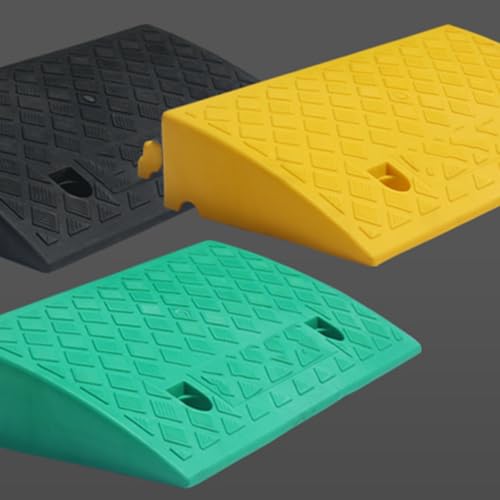 Rampa plástica de bordillo, ideal para sillas de ruedas y aceras, color amarillo, dimensiones 50 x 22 x 6 cm miniatura 5