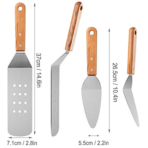 grilljoy 10PC Professional Griddle Spatula Set-Food Grade Stainless Steel Breakfast Kit-Grill Griddle Set for Flat Top Outdoor Cooking - Ideal