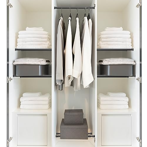 Image of MEXAU 2Pack Spring Tension Curtain Rod 16.5-28 inch Black Small Tension Rod