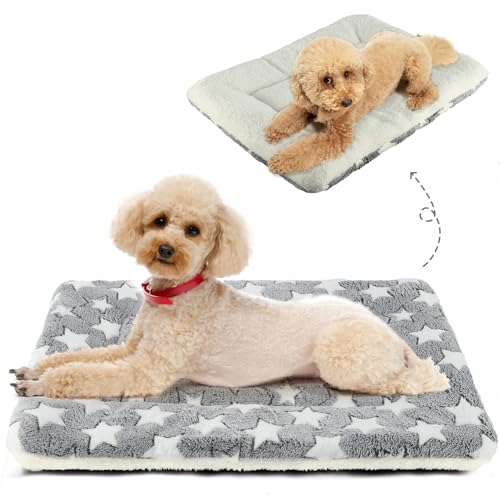 Mora Pets Dog Crate Pad, Reversible Fleece, 23x18 Inch Grey