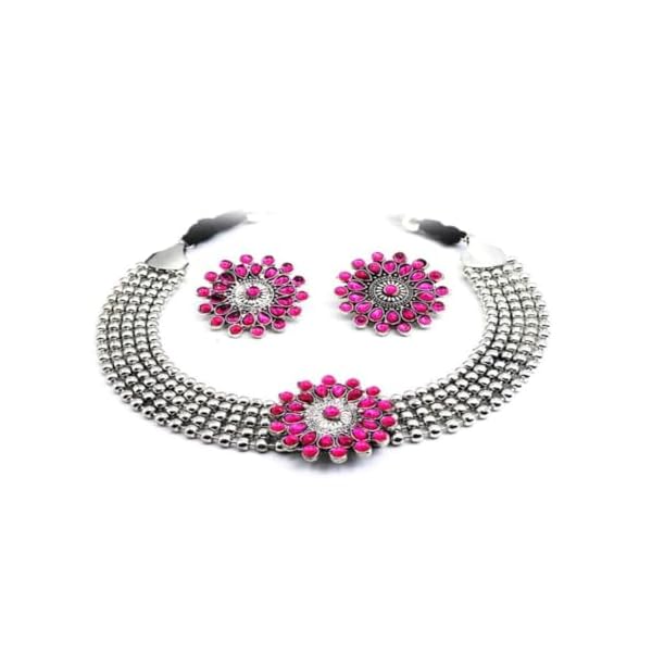 ISLANA Jewellery Set for Women & Girls | Necklace, Necklace for Women, Choker Necklace for Women | Traditional Choker Necklace Jewellery Set with Earrings | Necklace Set for Women.