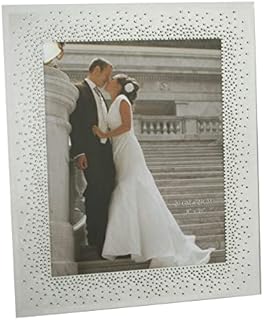 Juliana Mirror Glass Wedding Photo Frame Starburst Crystals 8x10 FG51380