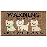 fußmatte innen Fußmatte „Westie-Hundezone“ – Willkommen, Fußmatte „Warnung Tierzone“