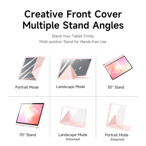 Image of INICIO Hybrid Smart Folio Case for Samsung Galaxy Tab S11 11inch 2025 SM-X730 /X736B, Detachable Front Cover, Trifold Multi Angle Stand, S Pen Holder, Auto Wake /Sleep, PU+PC+TPU, Black