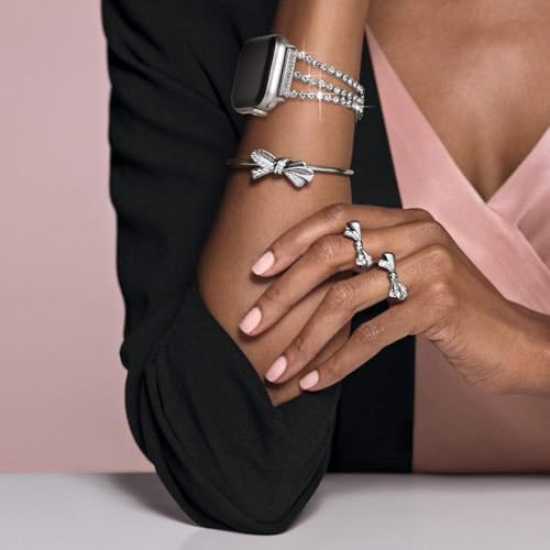 Image of Zitel Bling Rhinestone Metal Band Compatible with Apple Watch Straps for Women Girls Sparkling Shiny Wristbands