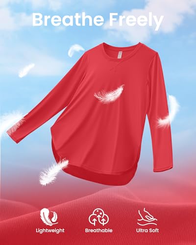 Image of G4Free Lightbreeze Womens UPF 50+ Long Sleeve Workout Tops Quick Dry UV Sun Shirt Running Gym Hiking Yoga Casual Lightweight