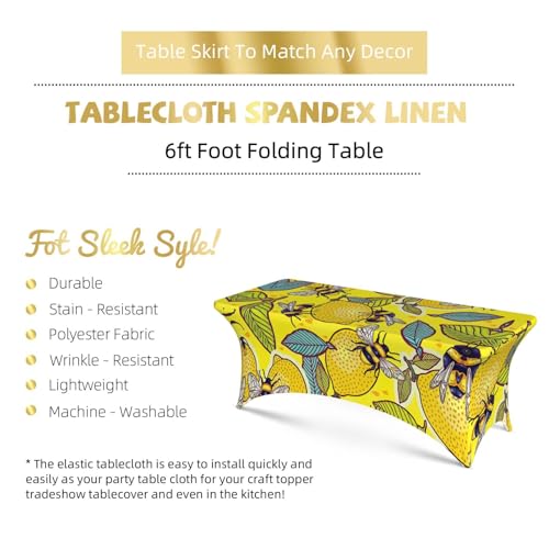 Housse de table extensible jaune citron EdWal 1,8 m pour vos réceptions - 6