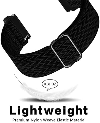 4-Pack Elastic Nylon Straps Compatible with Samsung Galaxy Watch Active 2 Bands 40mm 44mm/ Galaxy Watch 4 Band/Watch 4 Classic Band 42mm 46mm, 20mm Watch Straps for Galaxy Watch 3 Band