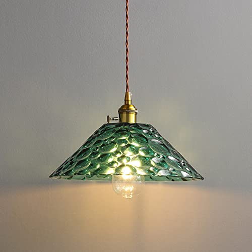 Suspension E27 au-dessus du bar ou chevet de chambre avec abat-jour en verre galet