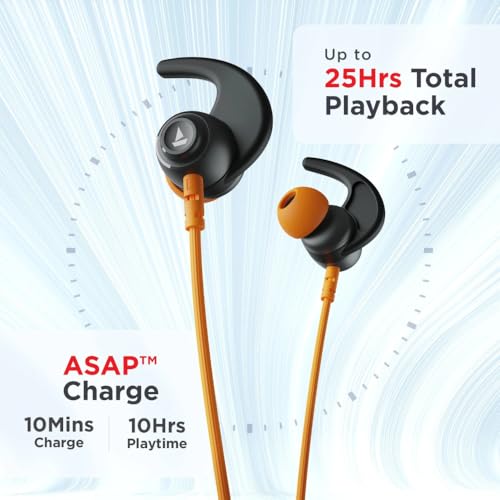 Image of boAt Rockerz 260 Wireless Neckband Earphones with 25 Hours Playtime, Beast Mode, ENx Tech for Clear Calls, ASAP Charge, 10mm Drivers, IPX5 Resistance & Bluetooth v5.2 (Fusion Black)