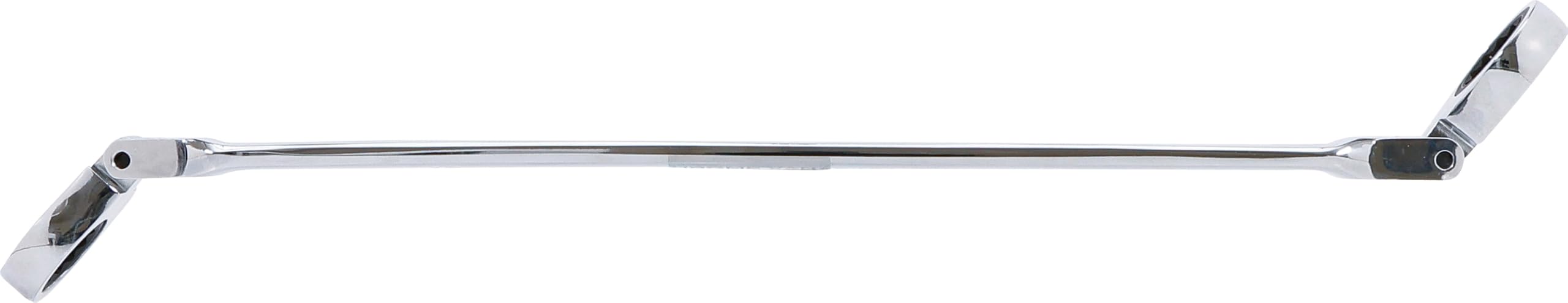 BGS Diy 91541 | Juego de llaves articuladas dobles con carraca | 8 - 19 mm | 10 piezas | Acero al cromo vanadio | 72 dientes | articulación 90° continua | adaptador para llaves de vaso | bolsa enrollable Tetron