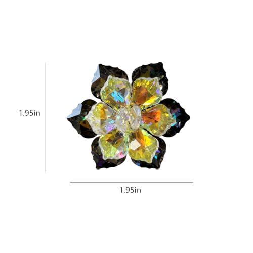 Image of Crystal Flower Brooch Pin for Women Dress Suit Bag Hat Broochs Pins Christmas Brooch Pin Wedding Party Birthday Dance Jewelry Accessories