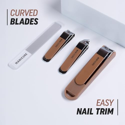 Image of AIRSEE 8-in-1 Professional Manicure & Pedicure Kit - Premium Stainless Steel Nail Clipper Set with Compact Travel Case (Multi)