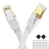 Cat 8 Ethernet Cable 50 ft High Speed 26AWG Flat Network Internet Cable 40Gbps Shielded RJ45 Lan...